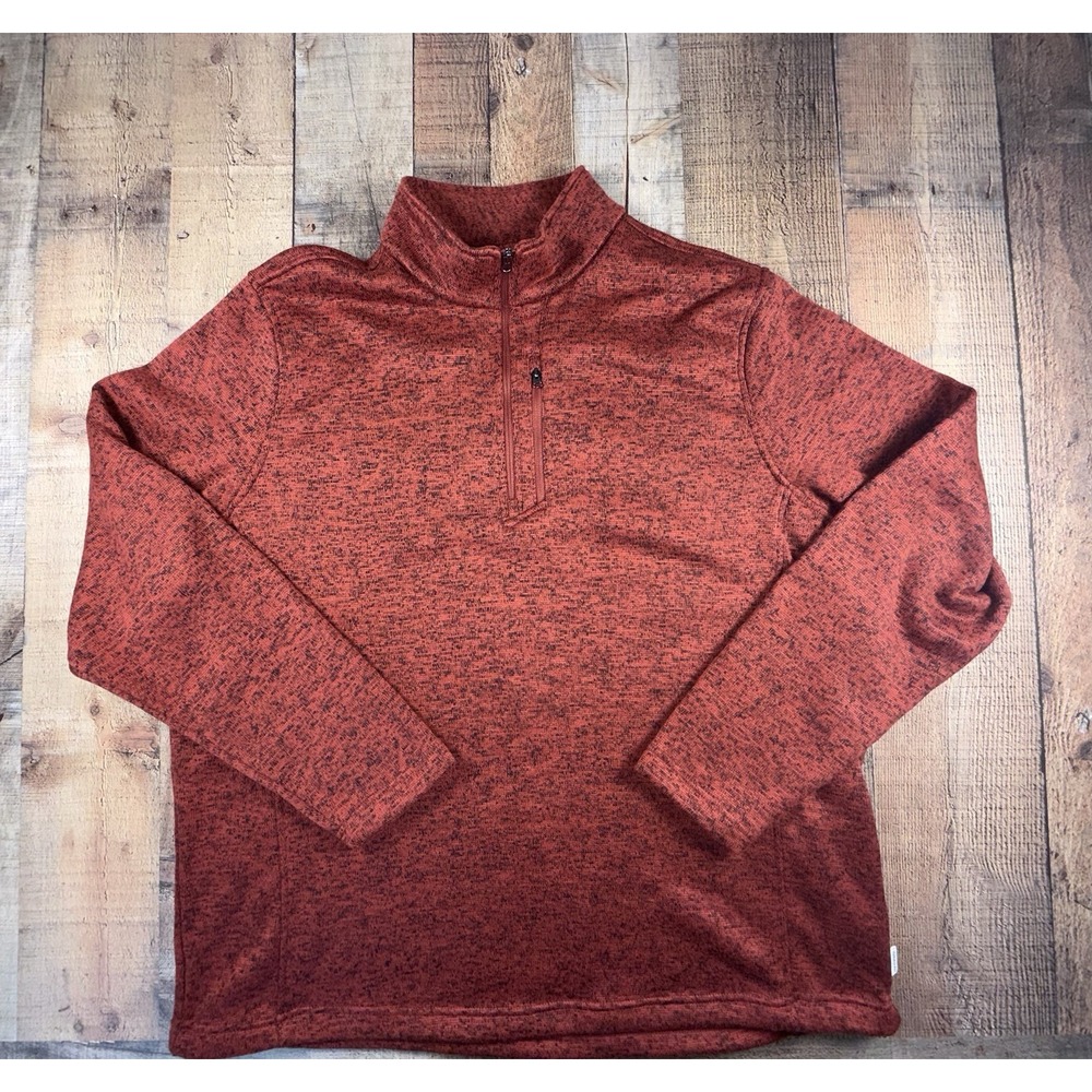 Magellan Outdoors Men's 2XL Red Heather Quarter Zip Pullover Sweater NWT